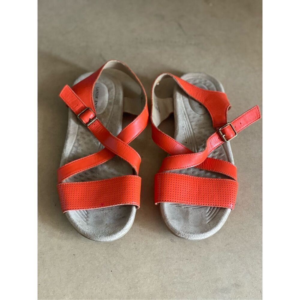 Lands' End Orange Terrain Slide Sandals Size 10